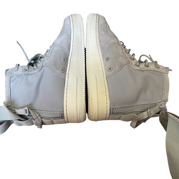 Nike Grey High Top Canvas/ Suede Grey Air Force Ones Mid Light Pumice Women’s‎ - Picture 5 of 11